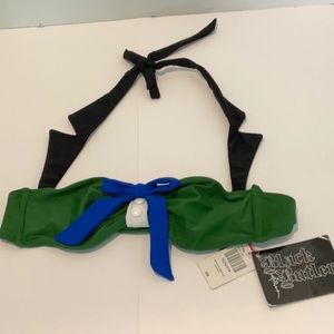B39 Hot Topic Bikini Swim Top Black Butler Cosplay Size Small Tie Back and Neck